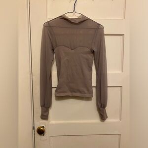 Free People Mesh Turtleneck